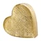 9" Gold Aluminum Slanted Heart Sculpture with Textured Exterior